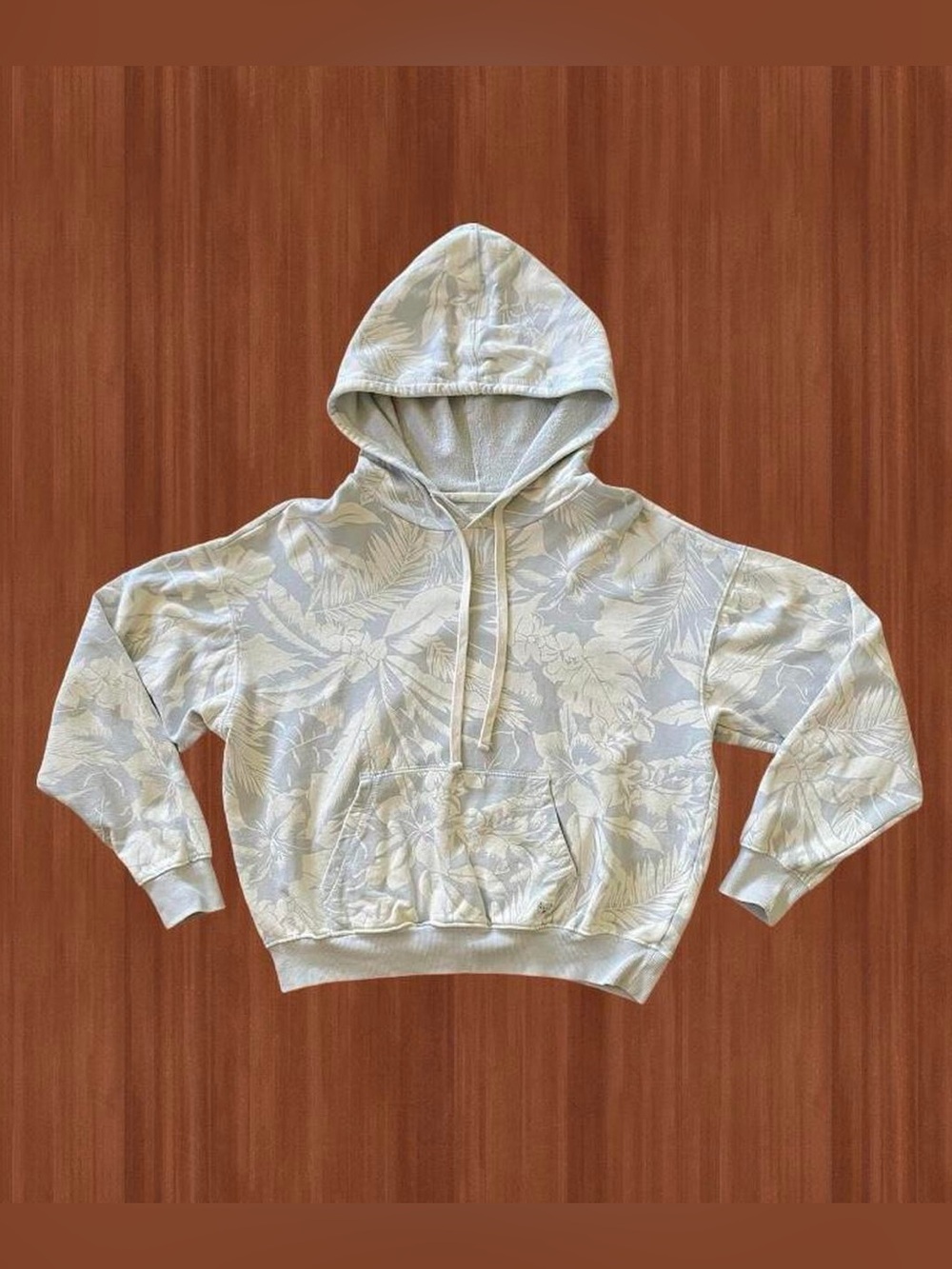 Billabong Floral Print Cropped Hoodie L